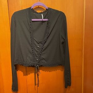 Free people long sleeve crop top